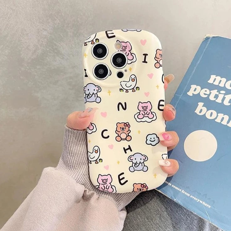 Cartoon Mini Animals Cute Phone Case For iPhone 11, 12, 13, 14, or 15 Pro Max - Touchy Style .