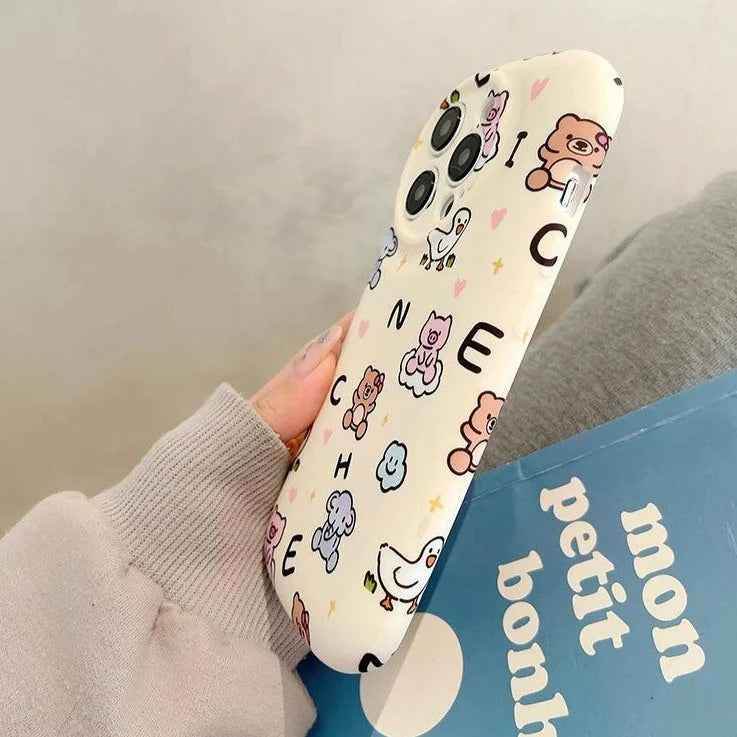 Cartoon Mini Animals Cute Phone Case For iPhone 11, 12, 13, 14, or 15 Pro Max - Touchy Style