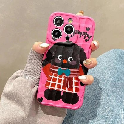 Cartoon Puppy - Pink Cute Phone Case MCPC For iPhone 11, 12, 13, 14, 15, and Pro Max - Touchy Style .