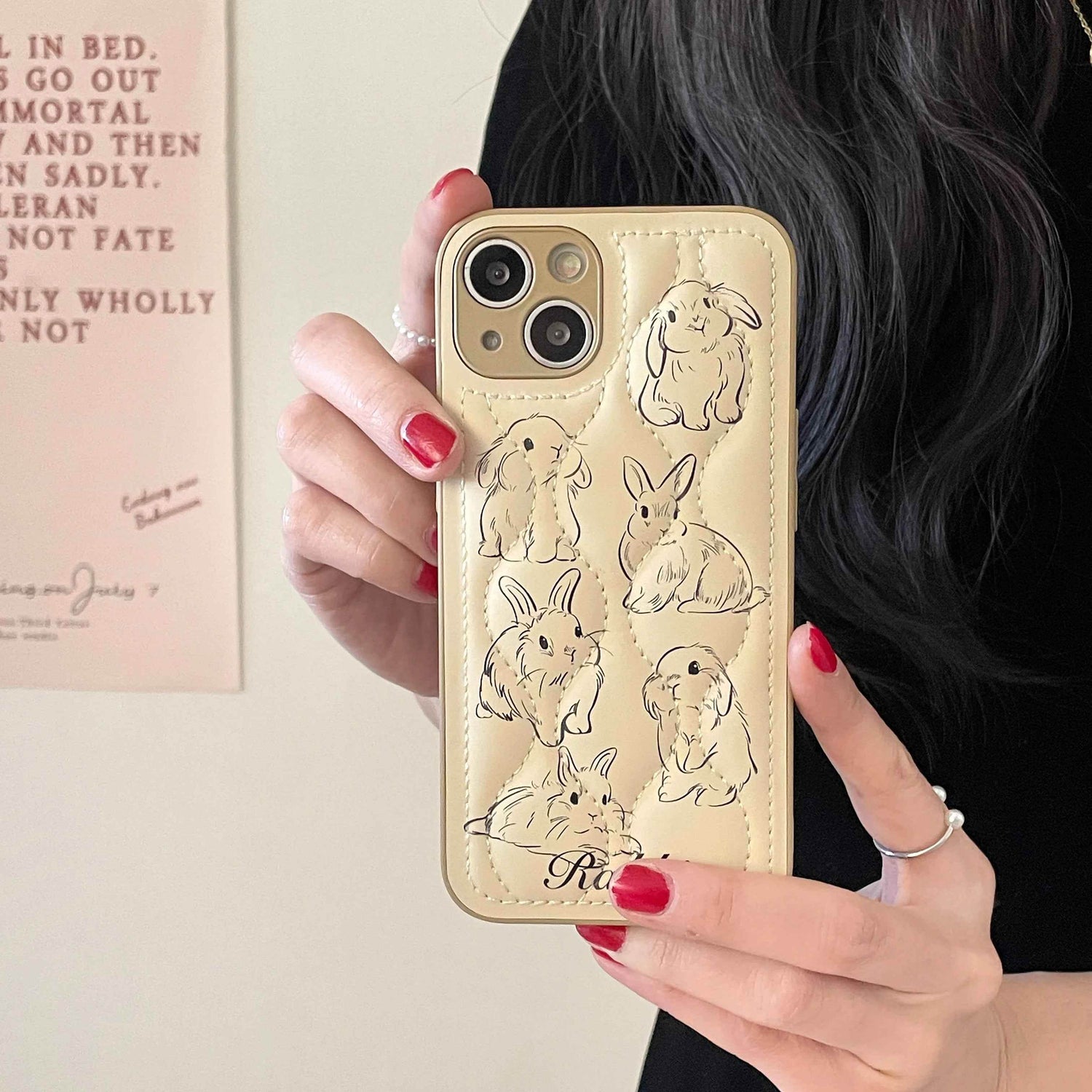 Cartoon Rabbit Curve Cute Phone Cases For iPhone 15 13 11 12 14 Pro Max XS XR X - Touchy Style