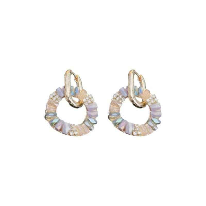 Charm Jewelry: Fashion Circle Buckle Stud Earrings (WB147) - Touchy Style