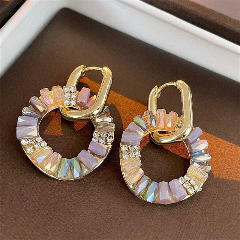 Charm Jewelry: Fashion Circle Buckle Stud Earrings (WB147) - Touchy Style .