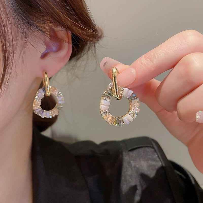 Charm Jewelry: Fashion Circle Buckle Stud Earrings (WB147) - Touchy Style