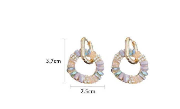 Charm Jewelry: Fashion Circle Buckle Stud Earrings (WB147) - Touchy Style .