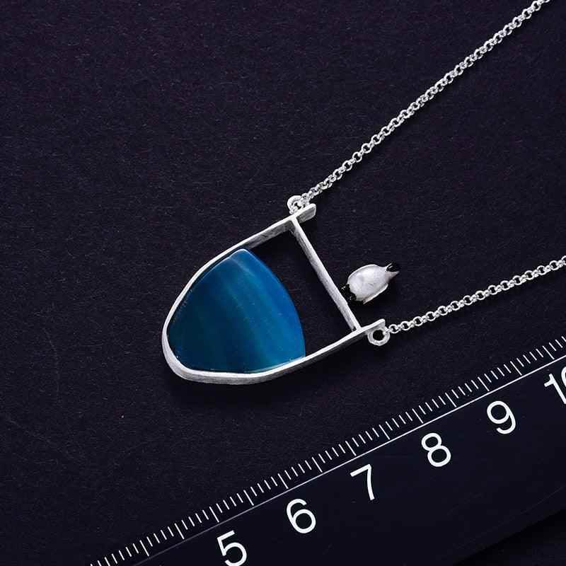 Charm Jewelry GM112 - 925 Sterling Silver Penguin Necklace with Gemstones - Touchy Style