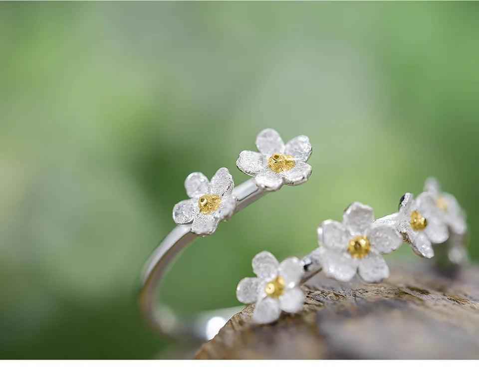 Charm Jewelry: LFJD0153 Delicate Flowers Adjustable Finger Rings - Touchy Style