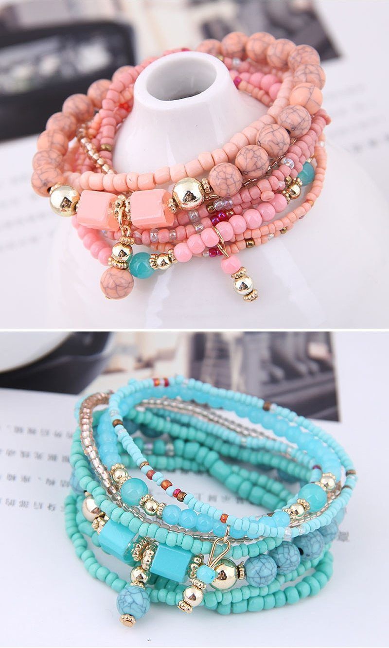 Charm Jewelry Set Beaded Charm Bracelets Set For Women Simple Coins Multilayer Bracelet Bohemian Jewelry 2021 - Touchy Style .