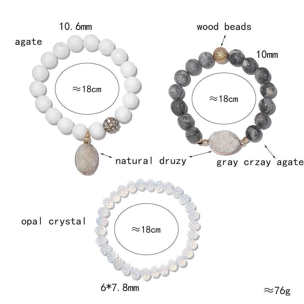 Natural 6mm Round Beads Bracelets Women Natural Crystal Bracelet