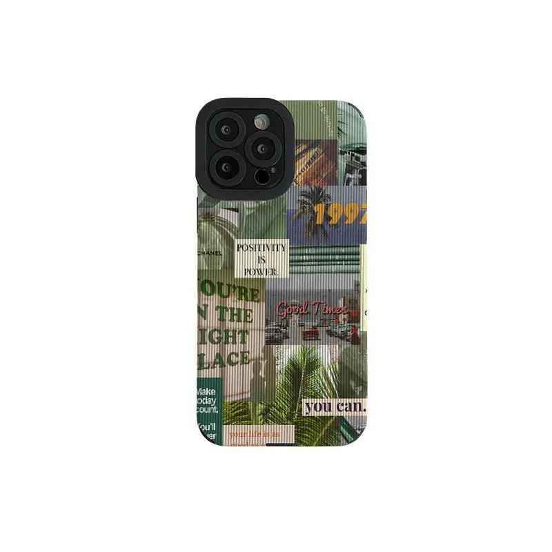 Charming Green Plants Illustration: Cute Phone Case with Soft Cover for iPhone 15, 14, 13, 12, 11 Pro Max, XR, X, XS Max, 7, 8 Plus, and SE - Touchy Style
