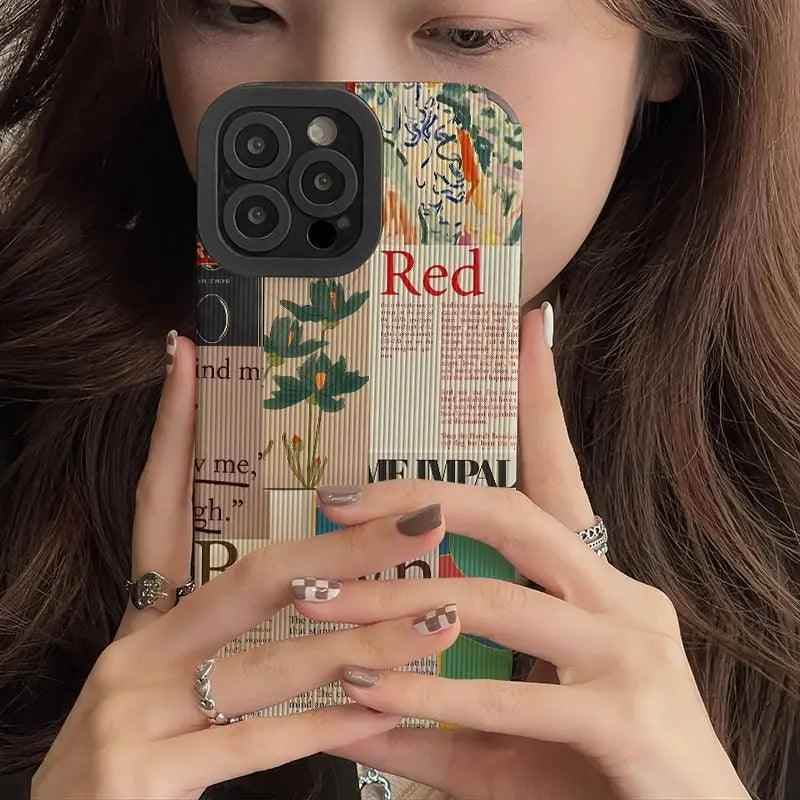 Charming Green Plants Illustration: Cute Phone Case with Soft Cover for iPhone 15, 14, 13, 12, 11 Pro Max, XR, X, XS Max, 7, 8 Plus, and SE - Touchy Style