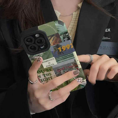 Charming Green Plants Illustration: Cute Phone Case with Soft Cover for iPhone 15, 14, 13, 12, 11 Pro Max, XR, X, XS Max, 7, 8 Plus, and SE - Touchy Style