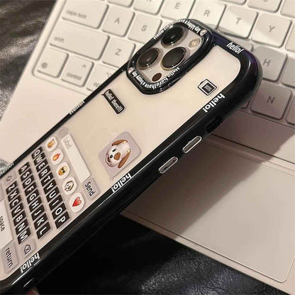 Chat Keyboard Puppy Pattern - Cute Phone Case For iPhone 13, 14, 11, 12 Pro Max, XS, XR, X, 7, 8, 14 Plus, or SE - Touchy Style