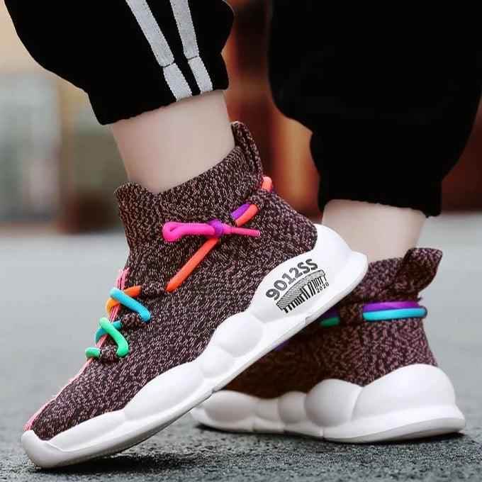 Children Boys Girls Casual Shoes CCSZX40 Kids High Top Socks Sneakers - Touchy Style