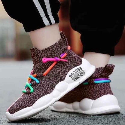 Children Boys Girls Casual Shoes CCSZX40 Kids High Top Socks Sneakers - Touchy Style