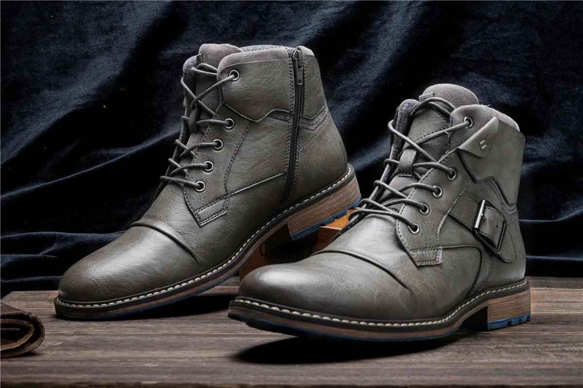 Classic Comfortable Leather Ankle Boots: TC200 Men&