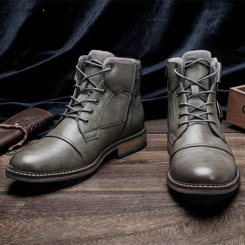 Classic Comfortable Leather Ankle Boots: TC200 Men&