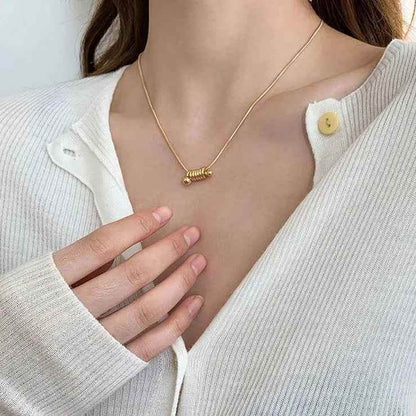 Classic Metal Steel Twisted Pendant Necklace Charm Jewelry EL424 - Touchy Style
