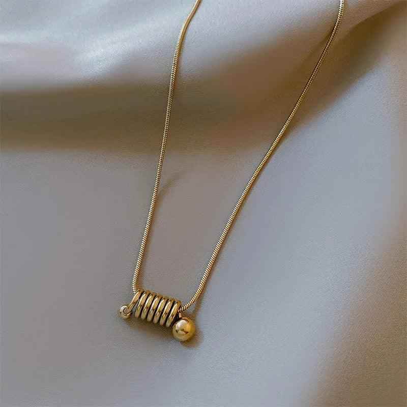 Classic Metal Steel Twisted Pendant Necklace Charm Jewelry EL424 - Touchy Style