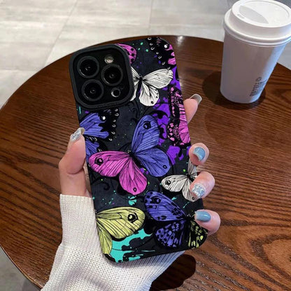 Colorful Butterflies Cute Phone Case for iPhone 15 14 13 12 11 Pro Max, 14 15 Plus, 12 13 Mini, X, XR, XS Max, 7 8 Plus - Touchy Style .