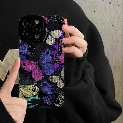 Colorful Butterflies Cute Phone Case for iPhone 15 14 13 12 11 Pro Max, 14 15 Plus, 12 13 Mini, X, XR, XS Max, 7 8 Plus - Touchy Style
