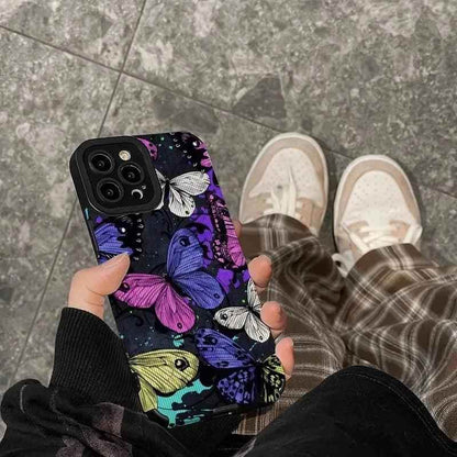 Colorful Butterflies Cute Phone Case for iPhone 15 14 13 12 11 Pro Max, 14 15 Plus, 12 13 Mini, X, XR, XS Max, 7 8 Plus - Touchy Style