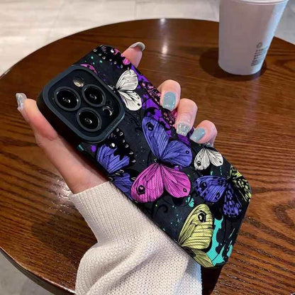 Colorful Butterflies Cute Phone Case for iPhone 15 14 13 12 11 Pro Max, 14 15 Plus, 12 13 Mini, X, XR, XS Max, 7 8 Plus - Touchy Style