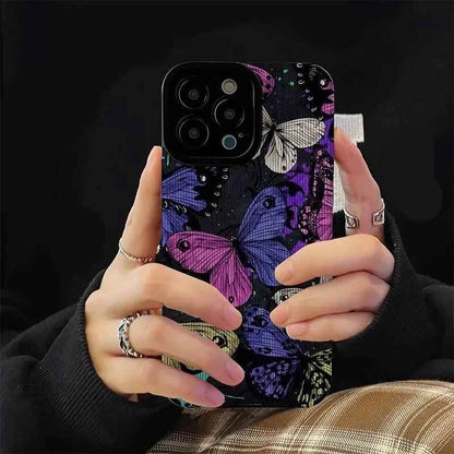 Colorful Butterflies Cute Phone Case for iPhone 15 14 13 12 11 Pro Max, 14 15 Plus, 12 13 Mini, X, XR, XS Max, 7 8 Plus - Touchy Style