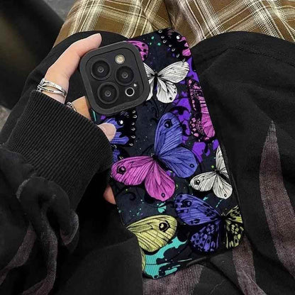 Colorful Butterflies Cute Phone Case for iPhone 15 14 13 12 11 Pro Max, 14 15 Plus, 12 13 Mini, X, XR, XS Max, 7 8 Plus - Touchy Style