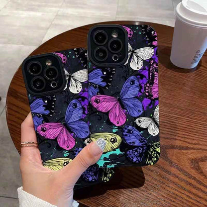 Colorful Butterflies Cute Phone Case for iPhone 15 14 13 12 11 Pro Max, 14 15 Plus, 12 13 Mini, X, XR, XS Max, 7 8 Plus - Touchy Style