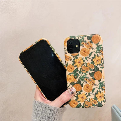 Colorful Flower Floral Leaf Cute Phone Case For iPhone 15 14 13 12Pro 8 Plus 7 X XR 11 Pro Max - Touchy Style .
