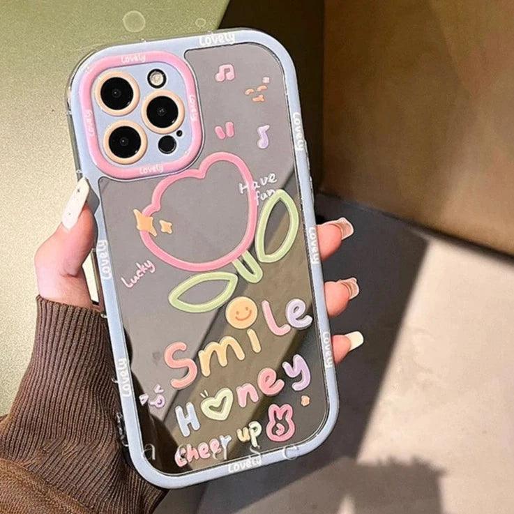 Colorful Flower Mirror - ACPC Cute Phone Case For iPhone 13 Pro Max, 11, 12, and 14 - Touchy Style .