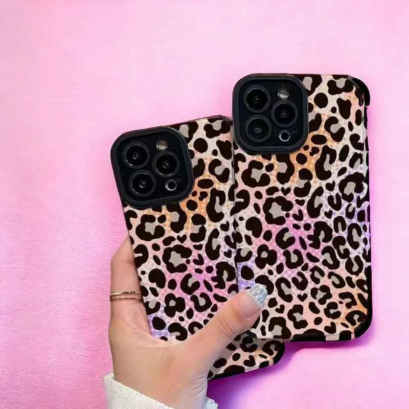 Colorful Leopard Print Phone Case for iPhone 15, 14, 13, 12, 11, Pro Max, 6, 6S, 7, 8, 14 Plus, X, XS, XR - Cute Cover - Touchy Style