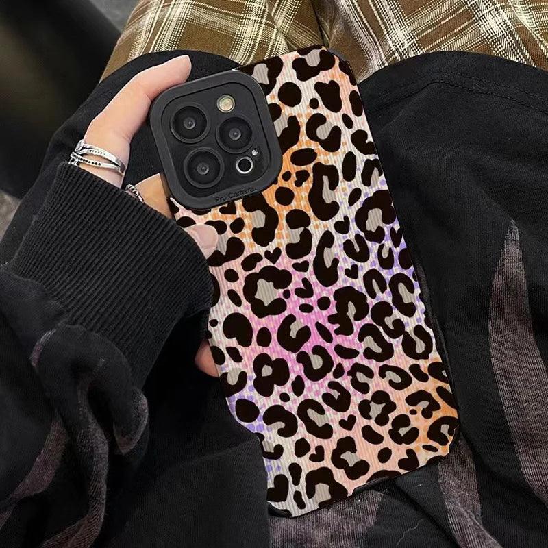 Colorful Leopard Print Phone Case for iPhone 15, 14, 13, 12, 11, Pro Max, 6, 6S, 7, 8, 14 Plus, X, XS, XR - Cute Cover - Touchy Style