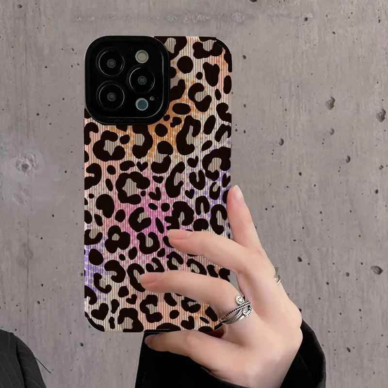 Colorful Leopard Print Phone Case for iPhone 15, 14, 13, 12, 11, Pro Max, 6, 6S, 7, 8, 14 Plus, X, XS, XR - Cute Cover - Touchy Style