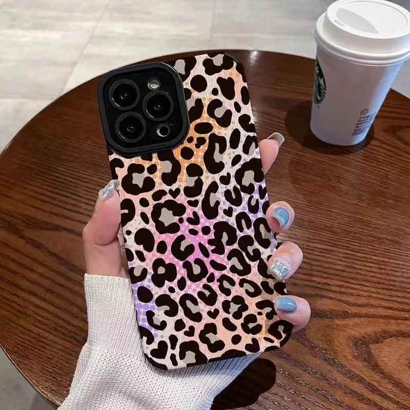 Colorful Leopard Print Phone Case for iPhone 15, 14, 13, 12, 11, Pro Max, 6, 6S, 7, 8, 14 Plus, X, XS, XR - Cute Cover - Touchy Style