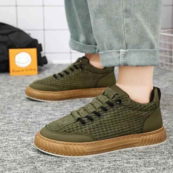 Comfortable Canvas Sneakers OCS252 Men s Casual Shoes Green 44