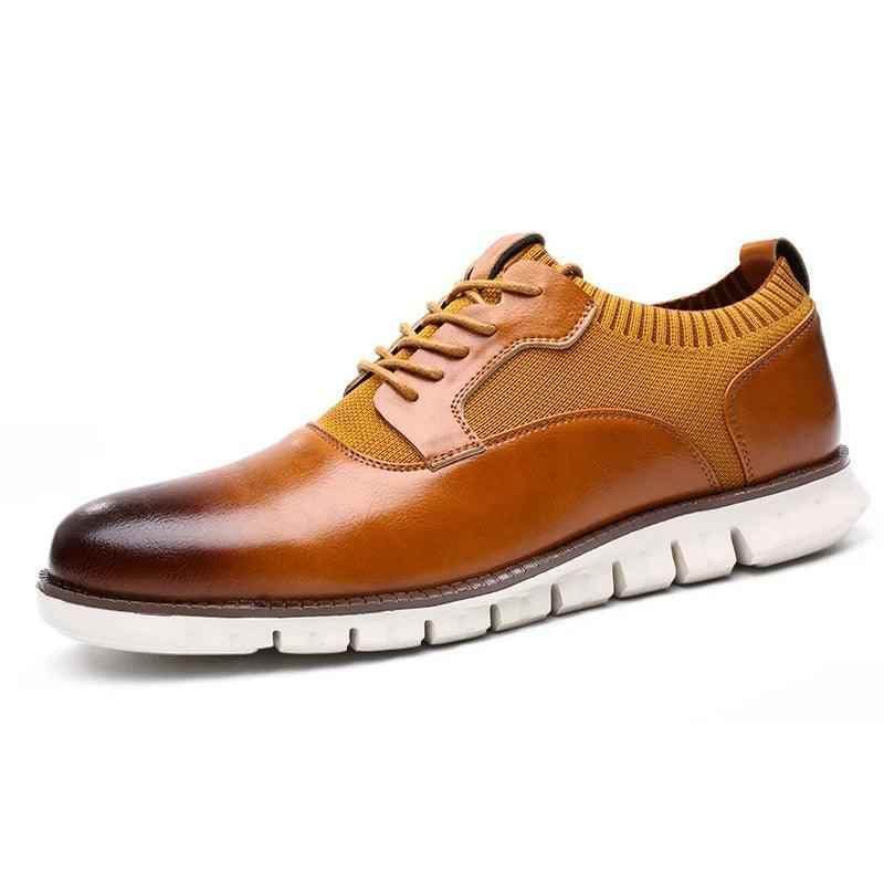 Comfortable Leather Breathable Sneakers - Men&