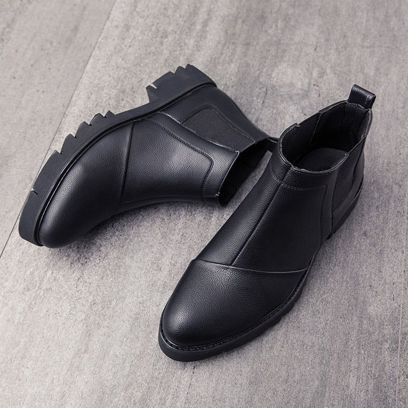 Comfortable Leather Chelsea Ankle Boots - Men&