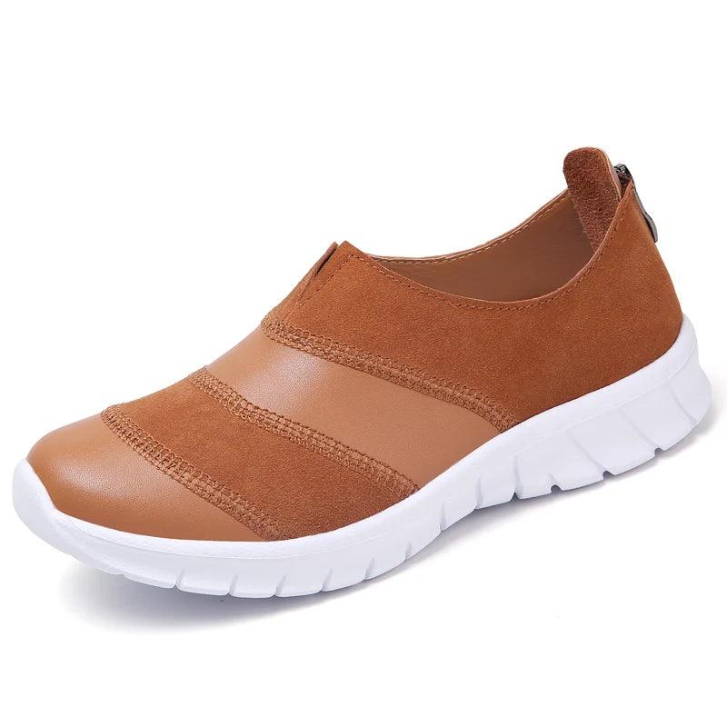 Comfortable Leather Sneakers - Women&