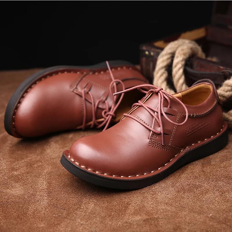 Comfortable Soft Classic Vintage Leather Brown Men&
