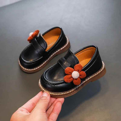 Comfortable Soft Leather Toddler Girl Casual Shoes with Flower - TF329 - Touchy Style .