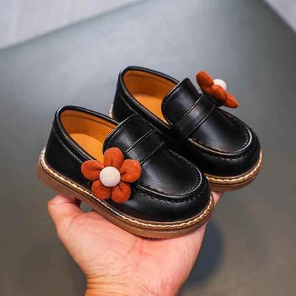 Comfortable Soft Leather Toddler Girl Casual Shoes with Flower - TF329 - Touchy Style