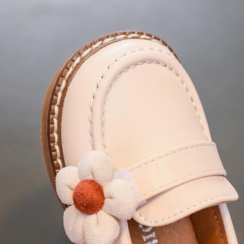 Comfortable Soft Leather Toddler Girl Casual Shoes with Flower - TF329 - Touchy Style .
