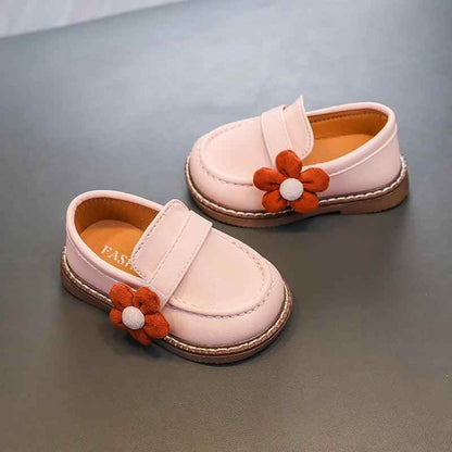 Comfortable Soft Leather Toddler Girl Casual Shoes with Flower - TF329 - Touchy Style .