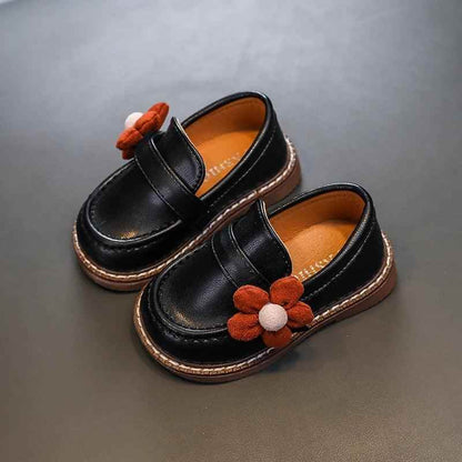 Comfortable Soft Leather Toddler Girl Casual Shoes with Flower - TF329 - Touchy Style .