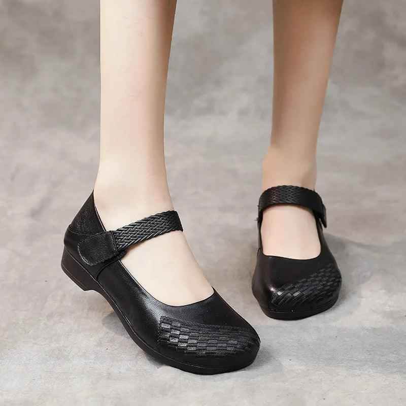 Comfortable Soft Sole Leather Low Heels Women s Casual Shoes GCSO31 Touchy Style