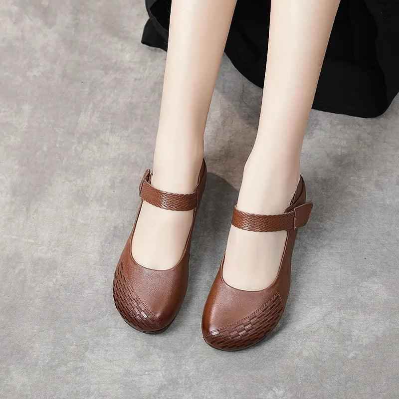 Comfortable Soft Sole, Leather, Low Heels Women&