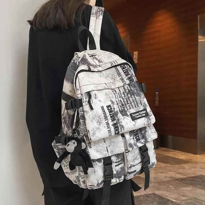Cool Graffiti Backpack with Large Capacity for Students QC346 - Touchy Style