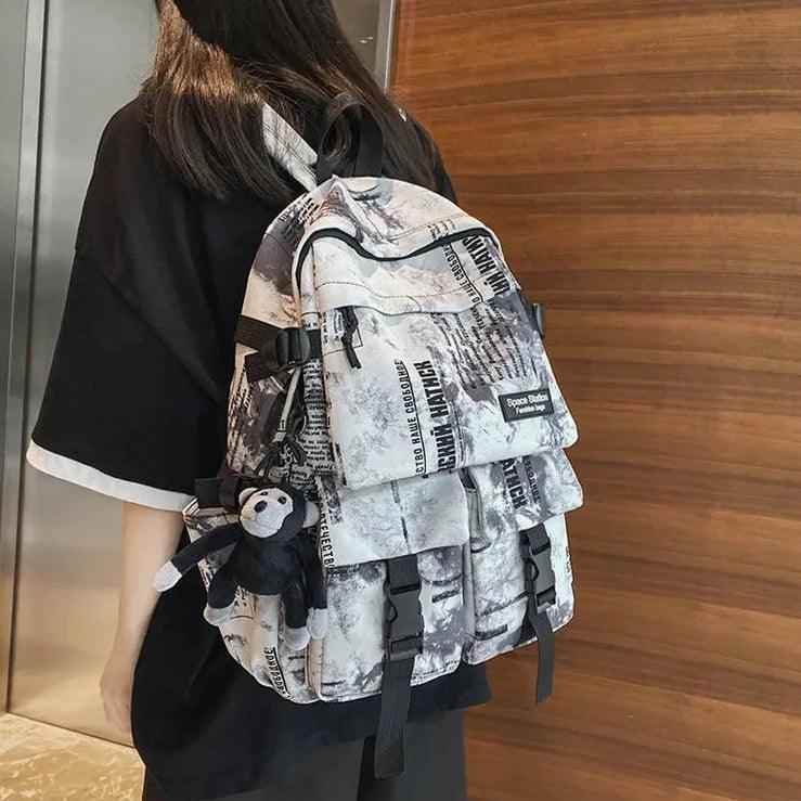 Cool Graffiti Backpack with Large Capacity for Students QC346 - Touchy Style