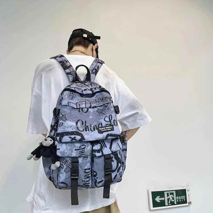 Cool Graffiti Backpack with Large Capacity for Students QC346 - Touchy Style